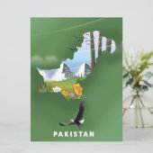 Geïllustreerde reisgids van Pakistan. Kaart (Staand voorkant)