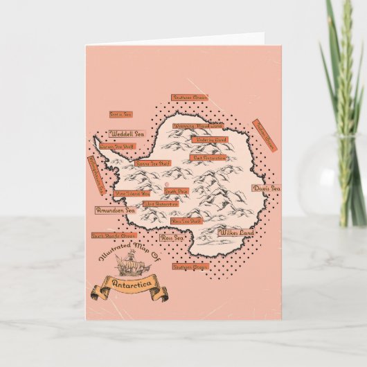 Geïllustreerde reiskaart Antarctica (Voorkant)