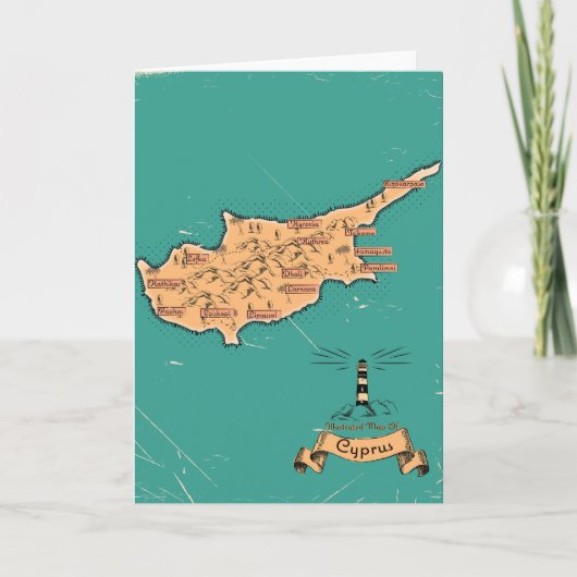 Geïllustreerde reiskaart Cyprus (Voorkant)