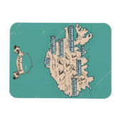 Geïllustreerde reiskaart IJsland Magneet (Horizontaal)