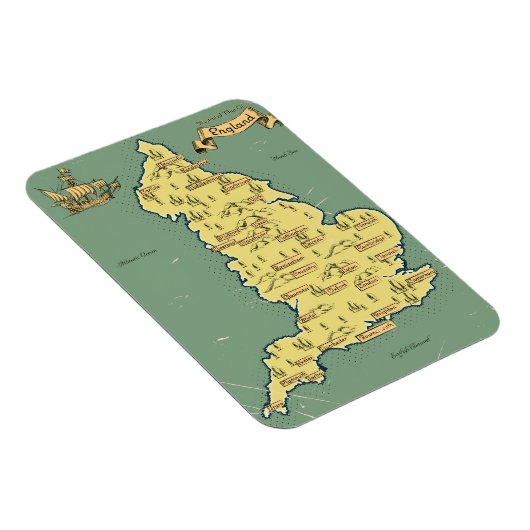 Geïllustreerde reiskaart van Engeland Magneet (Rechterzijde)