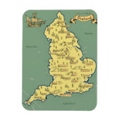Geïllustreerde reiskaart van Engeland Magneet (Verticaal)