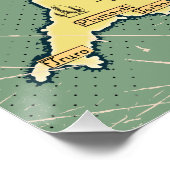 Geïllustreerde reiskaart van Engeland Perfect Poster (Hoek)