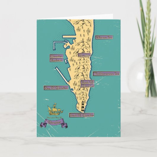 Geïllustreerde reiskaart van Gibraltar (Voorkant)