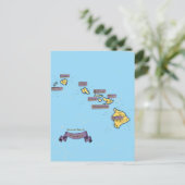 Geïllustreerde reiskaart van Hawaï Aankondigingskaart (Staand voorkant)