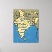 Geïllustreerde reiskaart van India Canvas Afdruk (Voorkant)