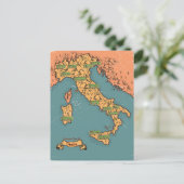 Geïllustreerde reiskaart van Italië Uitnodiging Briefkaart (Staand voorkant)