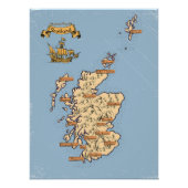 Geïllustreerde reiskaart van Schotland Perfect Poster (Voorkant)