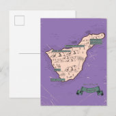 Geïllustreerde reiskaart van Tenerife Aankondigingskaart (Voorkant / Achterkant)