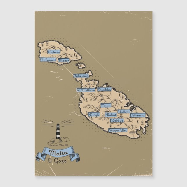 Geïllustreerde reisplattegrond Malta (Voorkant)
