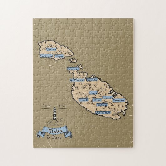 Geïllustreerde reisplattegrond Malta Legpuzzel (Verticaal)