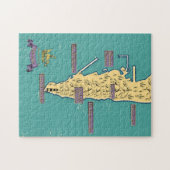 Geïllustreerde reisplattegrond van Gibraltar Legpuzzel (Horizontaal)