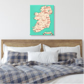 Geïllustreerde reisplattegrond van Ierland Canvas Afdruk (Insitu (Slaapkamer))