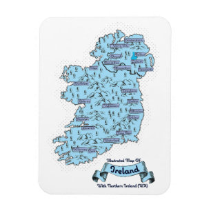 Geïllustreerde reisplattegrond van Ierland Magneet