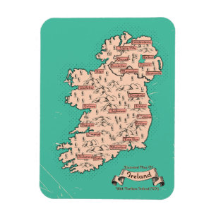 Geïllustreerde reisplattegrond van Ierland Magneet