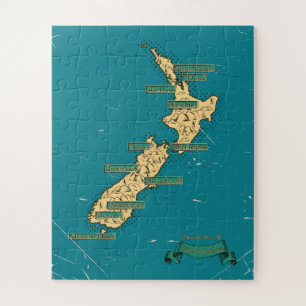 Geïllustreerde reisplattegrond van Nieuw-Zeeland Legpuzzel
