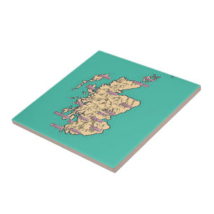 Geïllustreerde reisplattegrond van Schotland (Turq Tegeltje