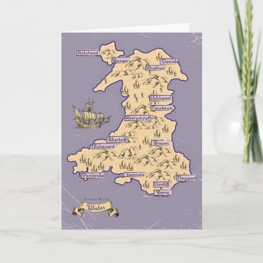 Geïllustreerde reisplattegrond van Wales (Voorkant)
