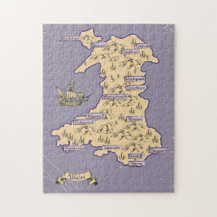 Geïllustreerde reisplattegrond van Wales Legpuzzel