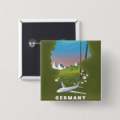 Geïllustreerde reisposter Duitsland Vierkante Button 5,1 Cm (Voorkant /achterkant)
