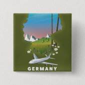 Geïllustreerde reisposter Duitsland Vierkante Button 5,1 Cm (Voorkant)