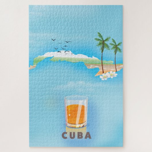 Geïllustreerde reisposter van Cuba Legpuzzel (Verticaal)