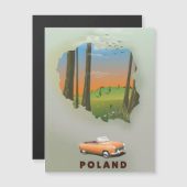 Geïllustreerde reisposterprint van Polen. (Voorkant / Achterkant)