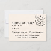 Geïllustreerde retro handgeschreven eigenzinnige b RSVP kaartje (Voorkant)