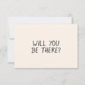 Geïllustreerde retro handgeschreven eigenzinnige b RSVP kaartje (Achterkant)