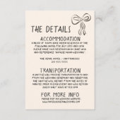 Geïllustreerde Retro Handgeschreven Leuke Trouwdet Informatiekaartje (Voorkant)