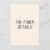 Geïllustreerde Retro Handgeschreven Leuke Trouwdet Informatiekaartje (Achterkant)