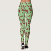 Geïllustreerde rode Holly Berries Leggings (Achterkant)