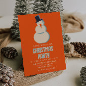  geïllustreerde rode kerst sneeuwpop partij kaart