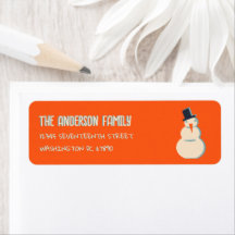  geïllustreerde rode sneeuwman kerstadres