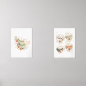 Geïllustreerde Roller Schaatsen Bloemen Print Set (Voorkant)