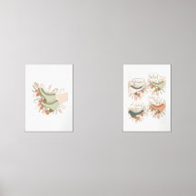 Geïllustreerde Roller Schaatsen Bloemen Print Set