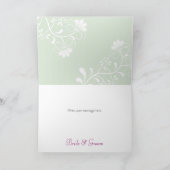 Geïllustreerde Rozen & Butterfly Garden Wedding Bedankkaart (Binnen)