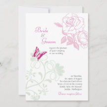 Geïllustreerde Rozen & Butterfly Spring Wedding