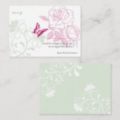Geïllustreerde Rozen & vlinderveer RSVP Informatiekaartje (Voorkant / Achterkant)