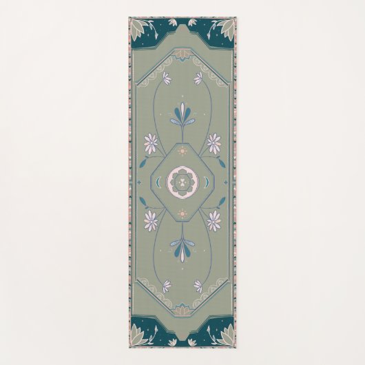 Geïllustreerde Sage Vloerkleed Yogamat (Voorkant)