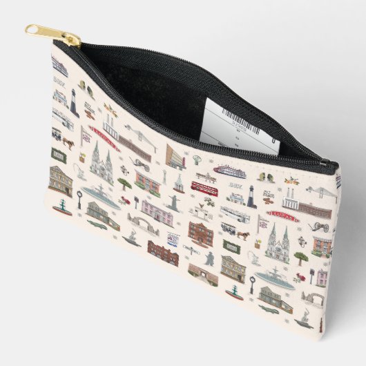 Geïllustreerde Savannah-herinneringstas voor reize Etui (Open)