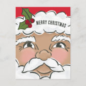 Geïllustreerde Schattigee Santa Face Holiday Briefkaart (Voorkant)