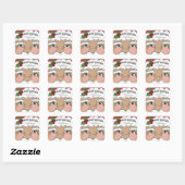 Geïllustreerde Schattigee Santa Face Holiday Vierkante Sticker (Vel)