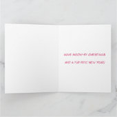 Geïllustreerde Schattigee Siamese kat en kerstboom Kaart (Binnen)