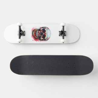 Geïllustreerde Schedel Persoonlijk Skateboard