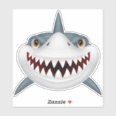 Geïllustreerde Shark Custom-Cut Vinyl Sticker (Vel)