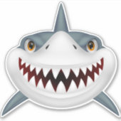Geïllustreerde Shark Custom-Cut Vinyl Sticker (Voorkant)