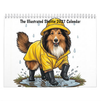 Geïllustreerde Sheltie Kalender