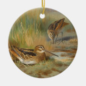 geïllustreerde snipvogels, Vogels Keramisch Ornament (Voorkant)