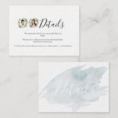 Geïllustreerde strandbruiloft Details kaart (Voorkant / Achterkant)